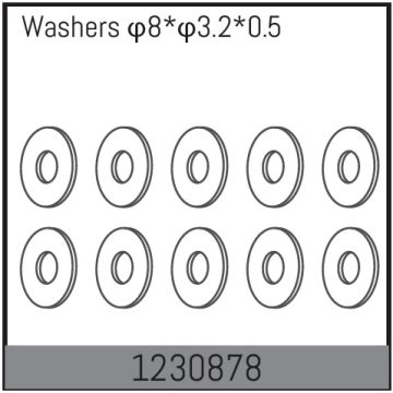 Absima 8*3.2*0.5 Washers (10) (AB1230878)