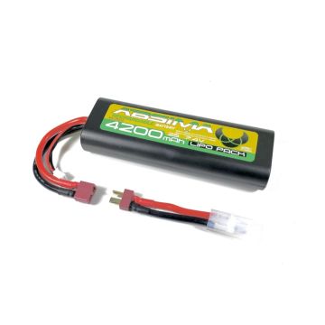 Absima LiPo 7.4V-25C 4200 Round Case (T-Plug + Tamiya Adapt.) (AB4130015)
