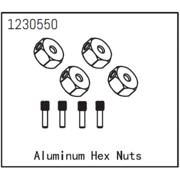 Absima Aluminium Hex Nuts (4) (AB1230550)