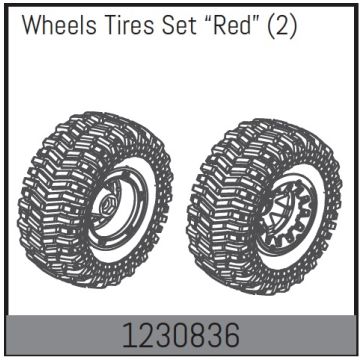 Absima Beadlock Wheel Set128*65mm - Red (2) (AB1230836)