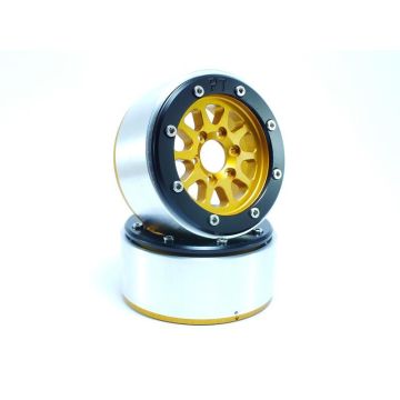 Metsafil Beadlock Wheels GEAR Gold/Black 1.9 (2) w/o Hub (MT5030GOB)