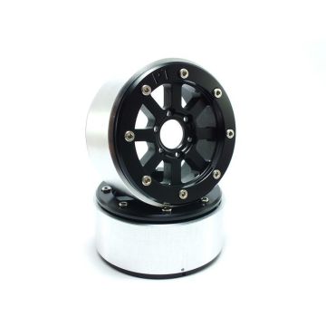 Metsafil Beadlock Wheels HAMMER Black/Black 1.9 (2) w/o Hub (MT5040BB)