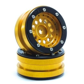 Metsafil Beadlock Wheels PT-Bullet Gold/Black 1.9 (2 pcs) (MT0020GOB)