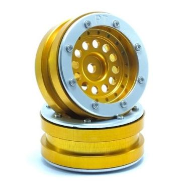 Metsafil Beadlock Wheels PT-Bullet Gold/Silver 1.9 (2 pcs) (MT0020GOS)