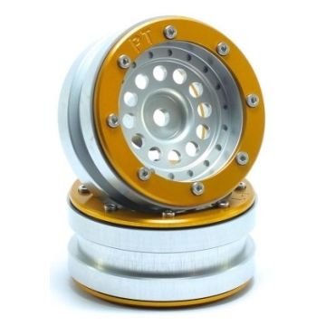 Metsafil Beadlock Wheels PT-Bullet Silver/Gold 1.9 (2 pcs) (MT0020SGO)