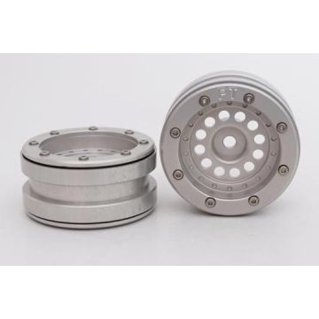 Metsafil Beadlock Wheels PT-Bullet Silver/Silver 1.9 (2 pcs)Â  (MT0020SSÂ )