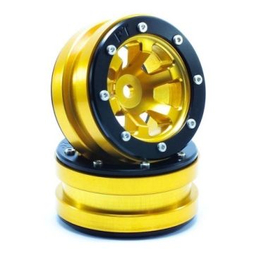 Metsafil Beadlock Wheels PT-Claw Gold/Black 1.9 (2 pcs) (MT0060GOB)