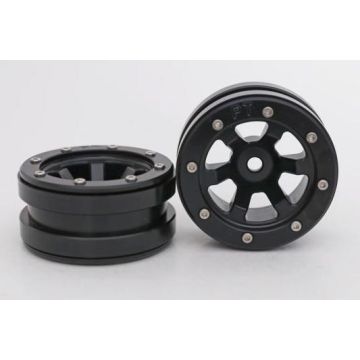 Metsafil Beadlock Wheels PT-Claw Black/Black 1.9 (2 pcs)Â  (MT0060BBÂ )