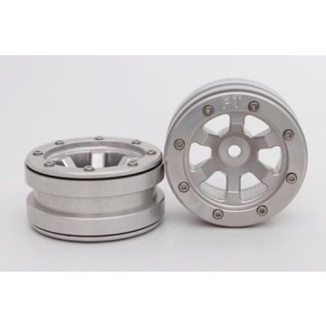 Metsafil Beadlock Wheels PT-Claw Silver/Silver 1.9 (2 pcs)Â  (MT0060SSÂ )