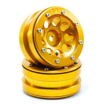 Metsafil Beadlock Wheels PT-Ecohole Gold/Gold 1.9 (2 pcs) (MT0050GOGO)