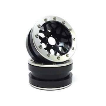 Metsafil Beadlock Wheels PT-MESH black/silver 2.2 (2) w/o Hub (MT2210BS)