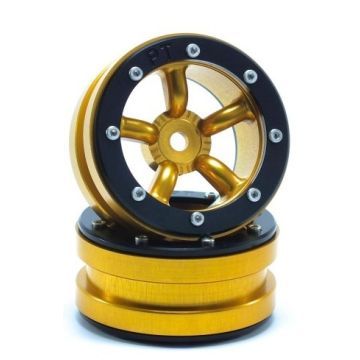Metsafil Beadlock Wheels PT-Safari Gold/Black 1.9 (2 pcs) (MT0010GOB)