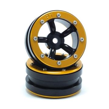 Metsafil Beadlock Wheels PT-Safari Black/Gold 1.9 (2 pcs) (MT0010BGO)