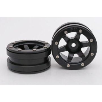 Metsafil Beadlock Wheels PT-Wave Black/Black 1.9 (2 pcs)Â  (MT0070BBÂ )