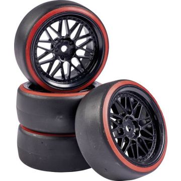 Carson 1:10 Wheel Set Drift - Black/Red (4)