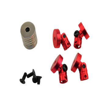 SC Models 1:10 RC Car Magnetic Invisible Body Shell Mounts - 4pcs Red (SCDTDR01002A)