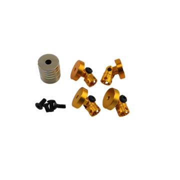 SC Models 1:10 RC Car Magnetic Invisible Body Shell Mounts - 4pcs Gold (SCDTDR01002C)