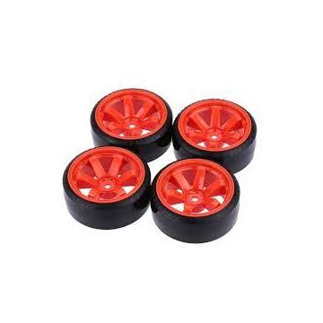 SC Models 1:10th Drift Tyres 6-Spoke Red (SCDTHW00004C)
