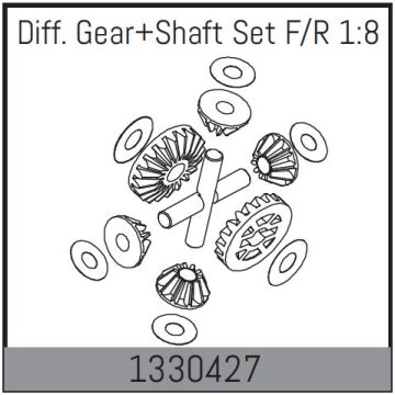 Absima Diff. Gear + Shaft Set F/R 1:8 (AB1330427)