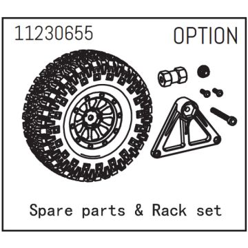 Absima Spare Wheel & Rack Set - Sherpa  (AB1230655)