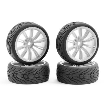 Fastrax 1:10 Street/Tread Tyre 20Sp White Wheel (FAST0076W)
