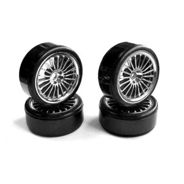 Fastrax 1:10th Street Wheel / Drift Tyres 20-Spoke Chrome (FAST0091C)