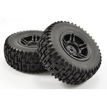 Fastrax 1:10 Short Course Jigsaw Tyre - 5 Spoke Black Wheels (2) (FAST1121B)