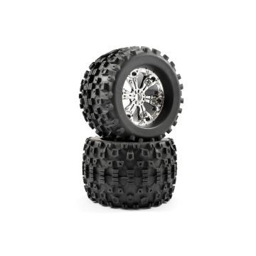 Fastrax 1:8 MT Stinger Mounted 6 Spoke Chrome 1/2" Offset (Pr) (FAST1170C)