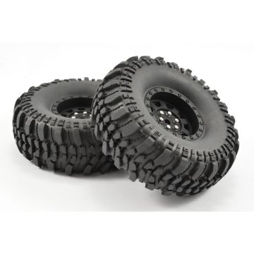 Fastrax 1:10 Crawler Rocko 1.9 Mounted Scale Wheel Black (Pr) (FAST1255B)