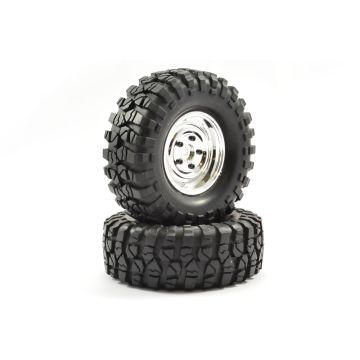 Fastrax 1:10 Crawler Sawblock 1:9 Scale Steel Wheel 108mm Chrome (FAST1266C)