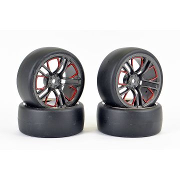 Fastrax 1:10 Drift D1 Tyre 3mm Off Set 10 Spoke Wheel Graphite (FAST1352G-D13)