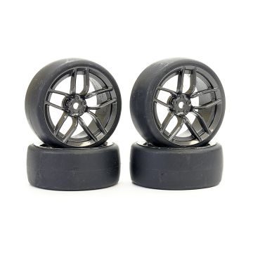 Fastrax 1:10 Drift D1 Tyre 3mm Off Set 10 Spoke Wheel Graphite (FAST1356G-D13)