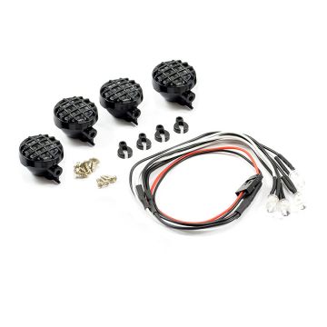 Fastrax Light Set w/LED, Lenses Wire Connector 4pcs (Round) (FAST2341)