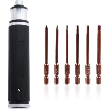 Fastrax 6 Piece Changeable Hand Tool 1.5,2.0,2.5,3.0mm,PH,FLAT (FAST623BK)