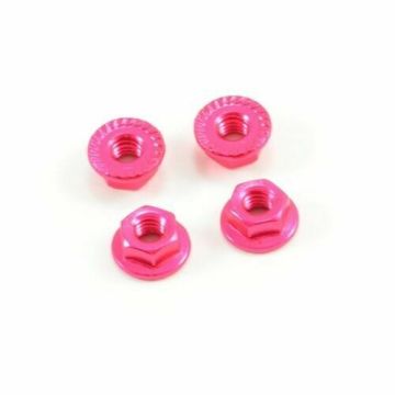 Fastrax M4 Red Serrated Aluminium Locknuts 4Pcs (FTM4RS)