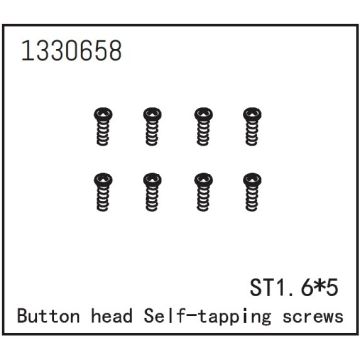 Absima Button Head Self-Tapping Screws St1.6*5 (8) (AB1330658)