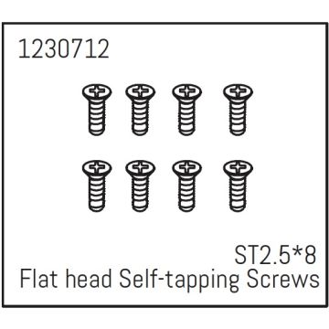 Absima Flat Head Self-Tapping Screws St2.5*8 (8) - Khamba (AB1230712)