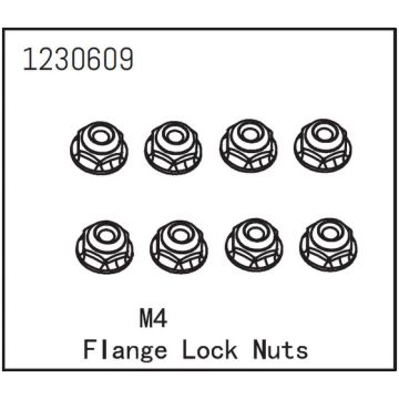 Absima Flange Lock Nut M4 (8) (AB1230609)