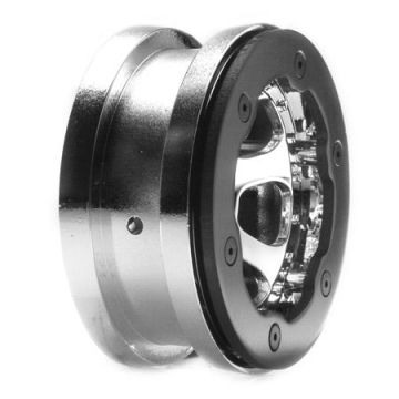 Losi 2.2 Beadlock Wheels, Chrome with Rings: CCR (G-LOSA7020)