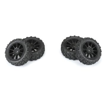 Proline Badlands MX 1.9" Buggy Tires MTD Mach-10 Black Wheels: Typho (G-PRO1024610)