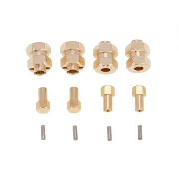 RC Overhaul Wheel Extender 4pcs Brass +4mm (AX/SCX24) (G-RCO-AX006)