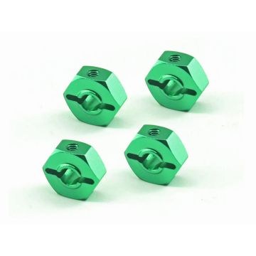 RC Overhaul Wheel Hex 12mm Green Alum 4pcs, LMT Mini (G-RCO-LOS02G)