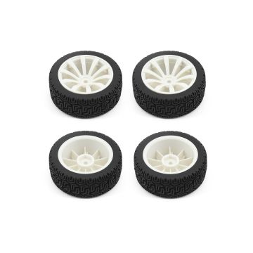 RC Overhaul 1:10 Rally Block/10 Spoke Wheel Set White (4pcs) (G-RCO-UN10)