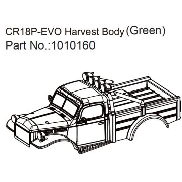 Absima Harvest Body (matt green) - EVO 1:18