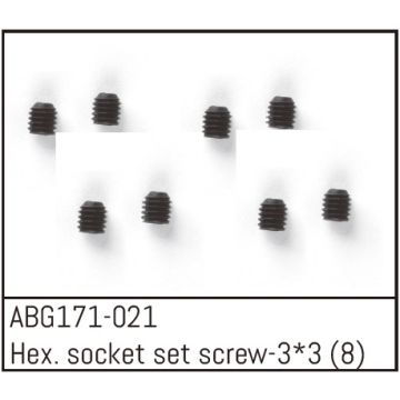 Absima Hex. Socket Set Screw M3*3 (8) (ABG171-021)