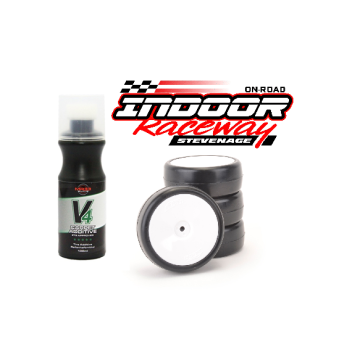 MR33 V4 Carpet Additive 100ml (MR33-0004) + Rush Pre-Glued Carpet Tyres 30PCM (4) - IRS MEMBERS ONLY