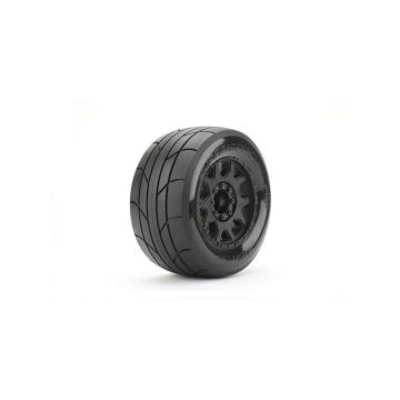 Jetko EX Tyre MT Slick Super Sonic Belted 3.8" Black Wheel 17mm (2) (JK1804CB)