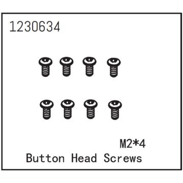 Absima Button Head Screw M2*4 (8) (AB1230634)