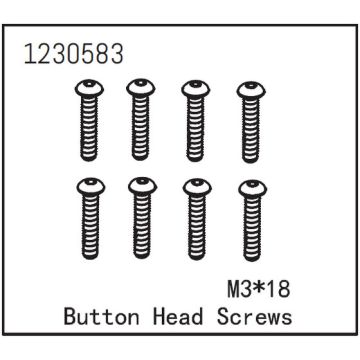 Absima Button Head Screw M3*18 (8) (AB1230583)