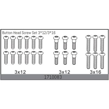 Absima Button Head Screw Set 3*12/3*16 (AB1710083)